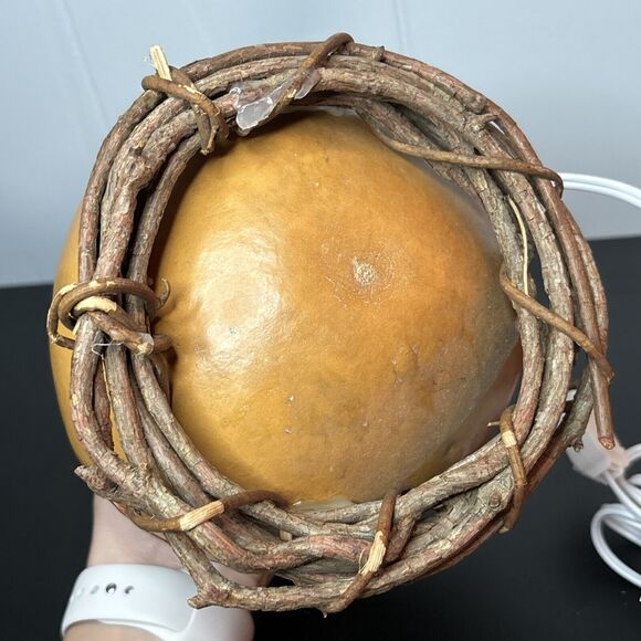 Halloween Gourd Hand Carved Ghost Jack-o-Latern Light - Picture 16 of 16